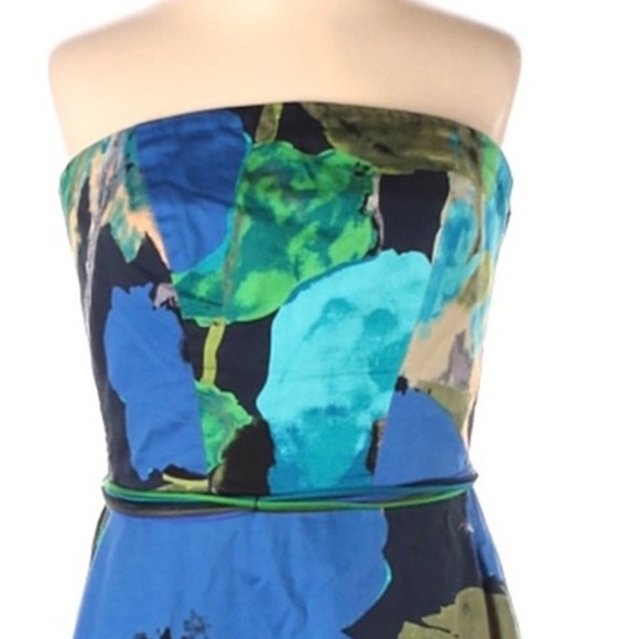 Anthropologie Vanessa Virginia Floral Shadeflower Strapless Dress Sz 2 MSRP $158 - Picture 5 of 11